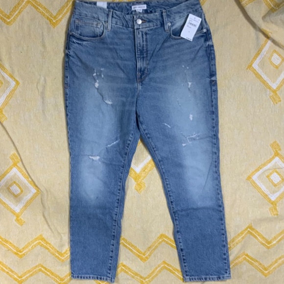 NWT Good American Good Classic Distressed Stretch Straight Leg Jean SIZE 10/30